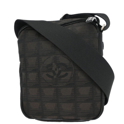 Chanel Dark Brown Jacquard Travel Line Shoulder Bag