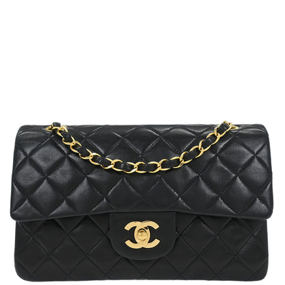 Chanel Black Lambskin Small Classic Double Flap Shoulder Bag
