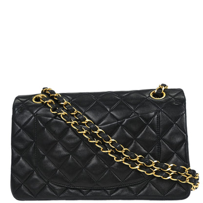 Chanel Black Lambskin Small Classic Double Flap Shoulder Bag