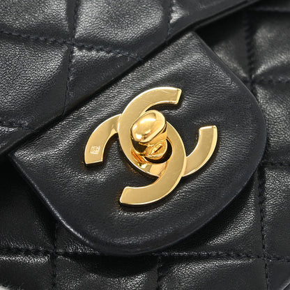 Chanel Black Lambskin Small Classic Double Flap Shoulder Bag