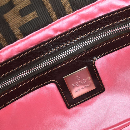 Fendi Brown Zucca Patchwork Baguette Handbag