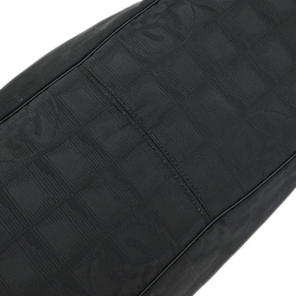 Chanel Black Jacquard Nylon Travel Line Tote Handbag