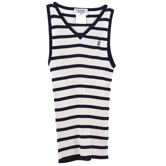 Chanel Sleeveless Tank Top White #40