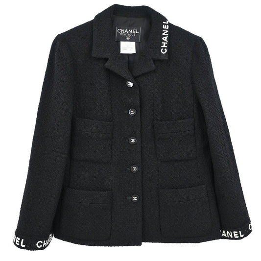 Chanel Single Breasted Jacket Black #36