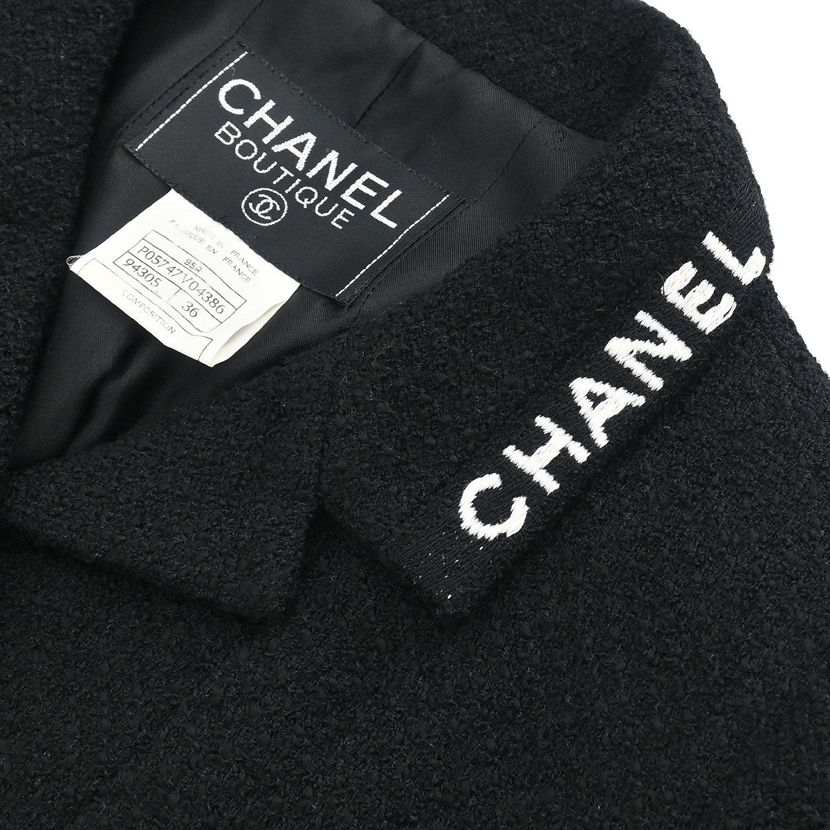 Chanel Single Breasted Jacket Black #36