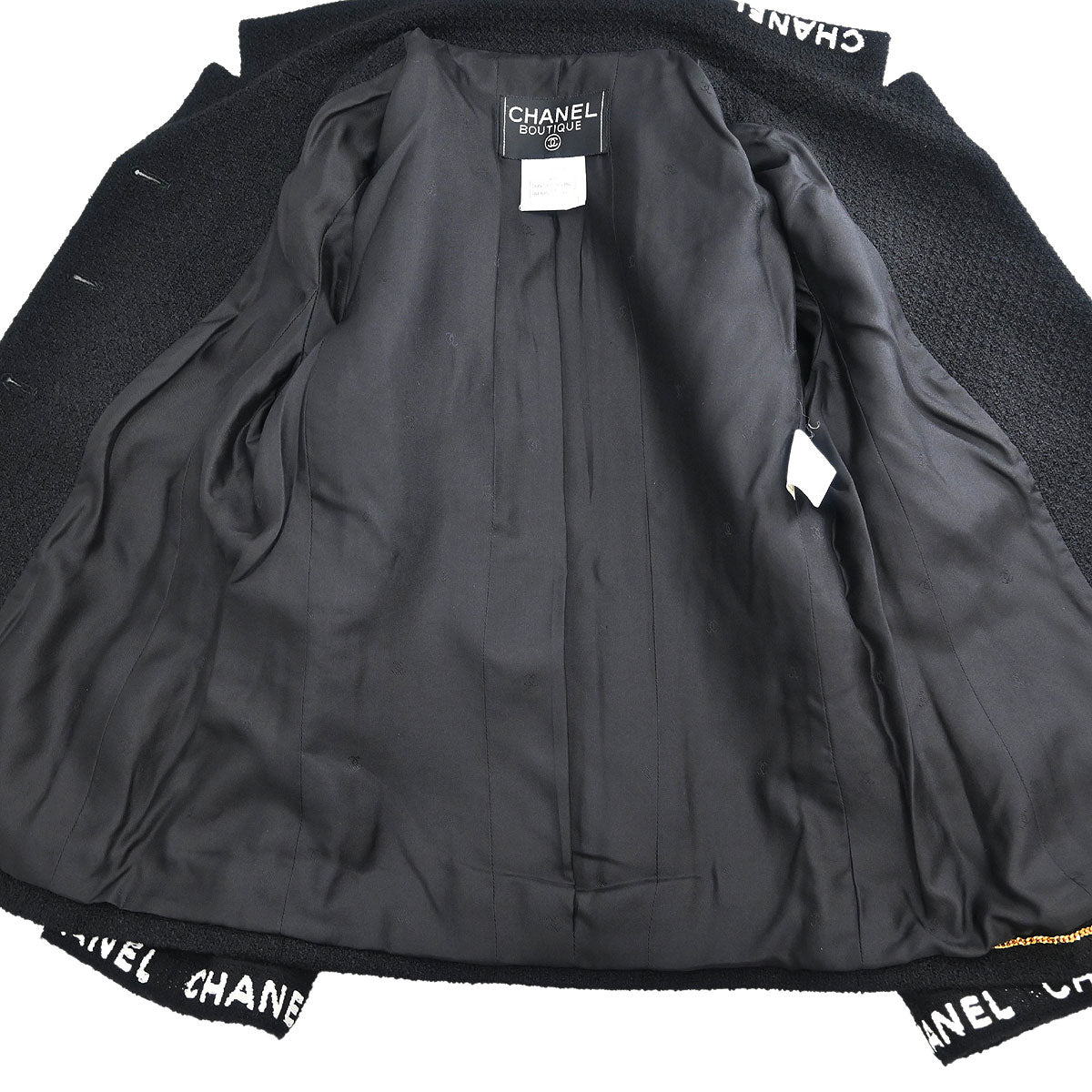 Chanel Single Breasted Jacket Black #36