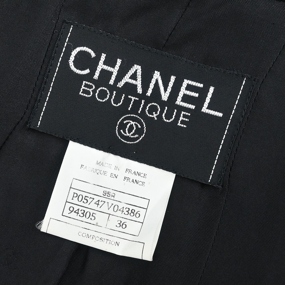 Chanel Single Breasted Jacket Black #36