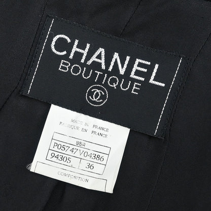 Chanel Single Breasted Jacket Black #36