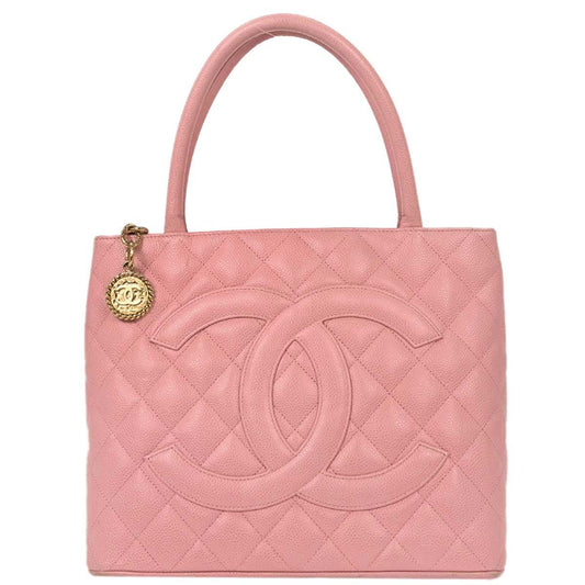 Chanel 2004-2005 Pink Caviar Medallion Tote Handbag