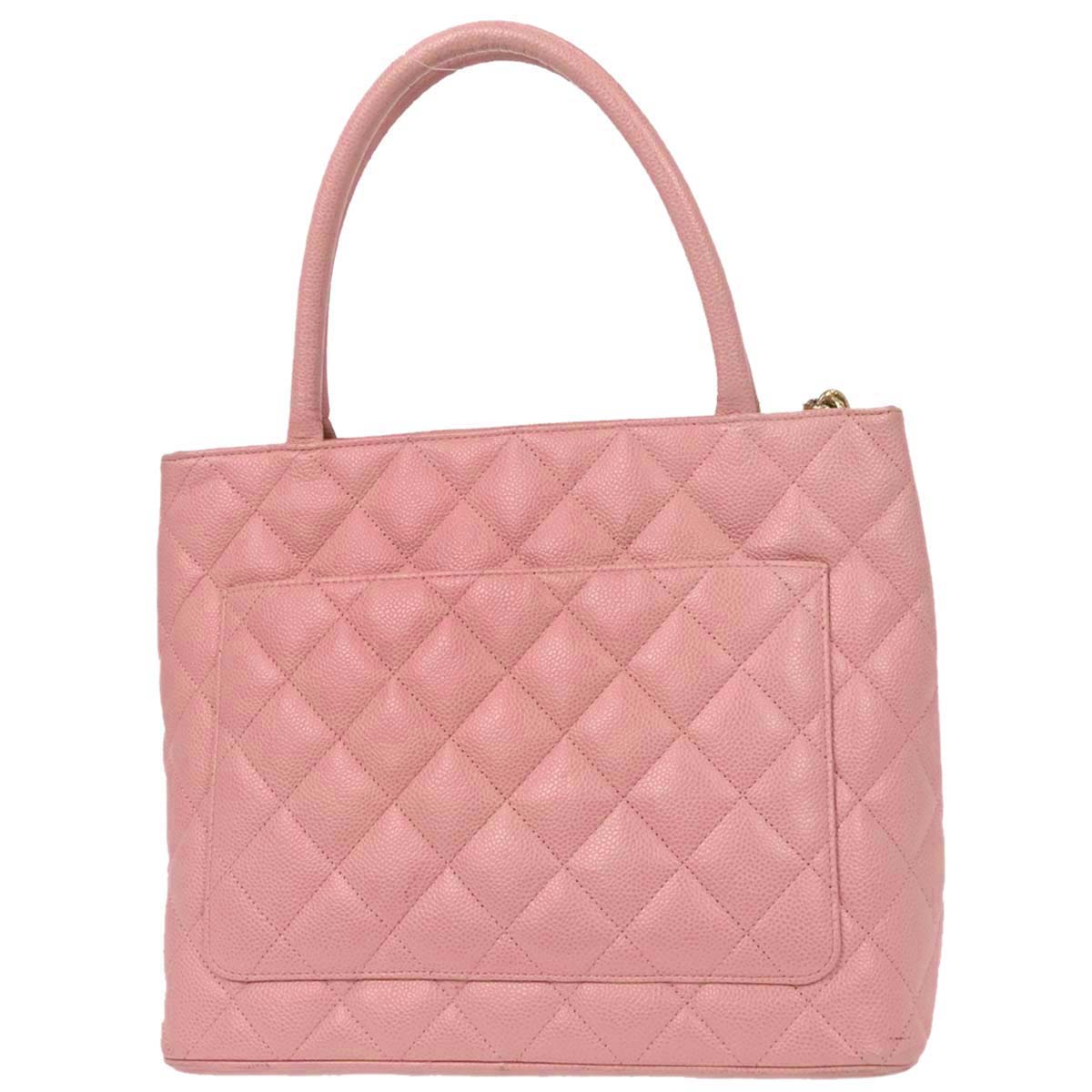 Chanel 2004-2005 Pink Caviar Medallion Tote Handbag