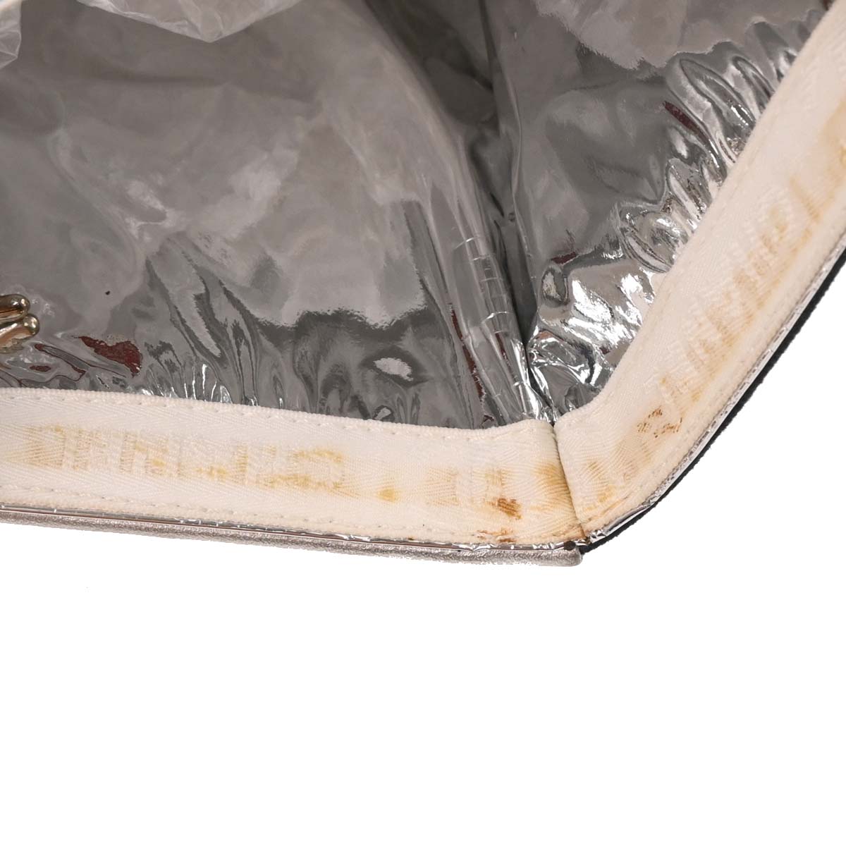 Chanel 2002-2003 Navy Silver Canvas No.5 Choco Bar Tote Handbag