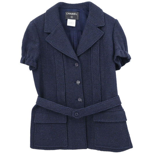 Chanel Single Breasted Jacket Navy #40