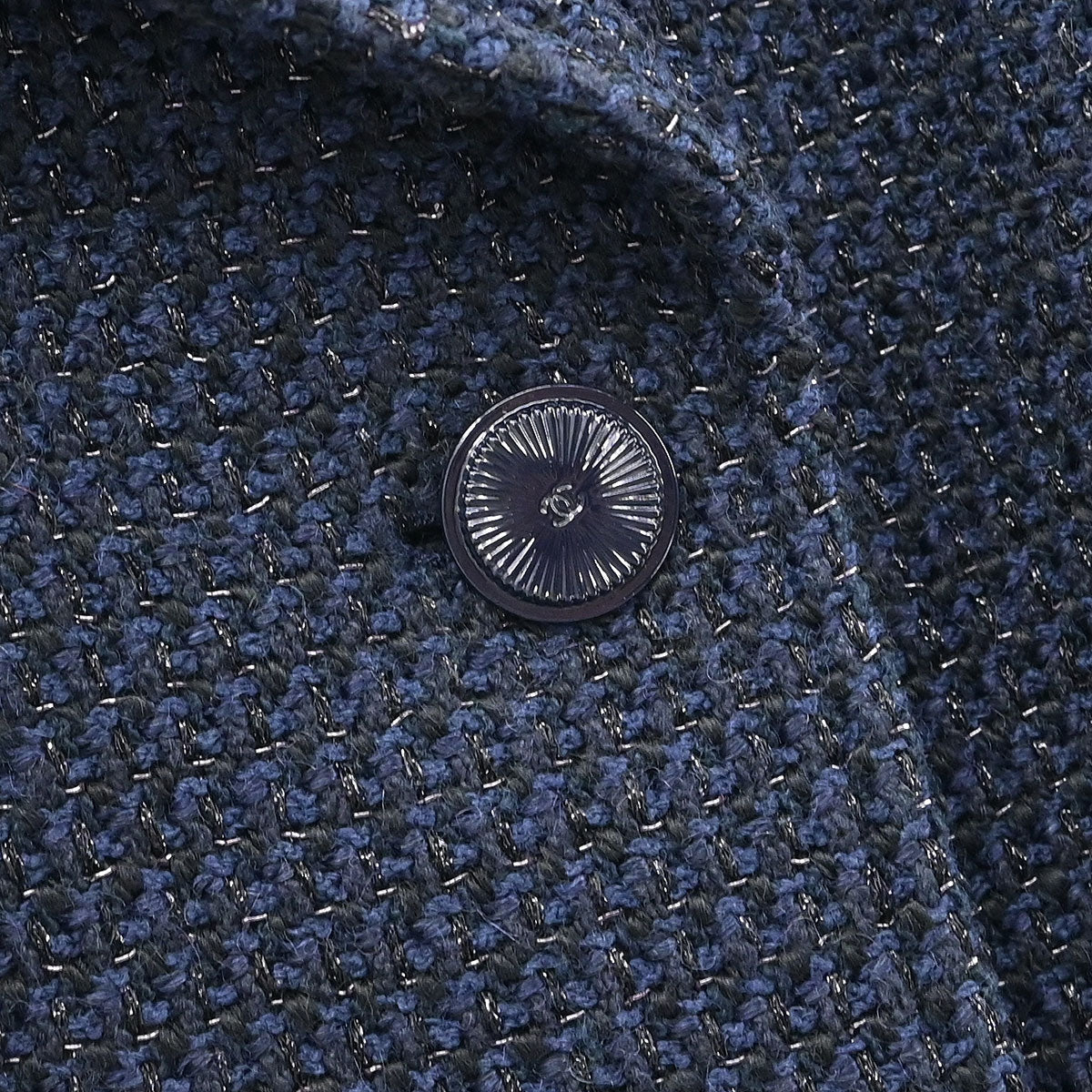 Chanel Single Breasted Jacket Navy #40