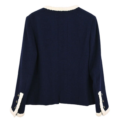 Chanel Collarless Jacket Navy