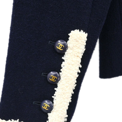Chanel Collarless Jacket Navy