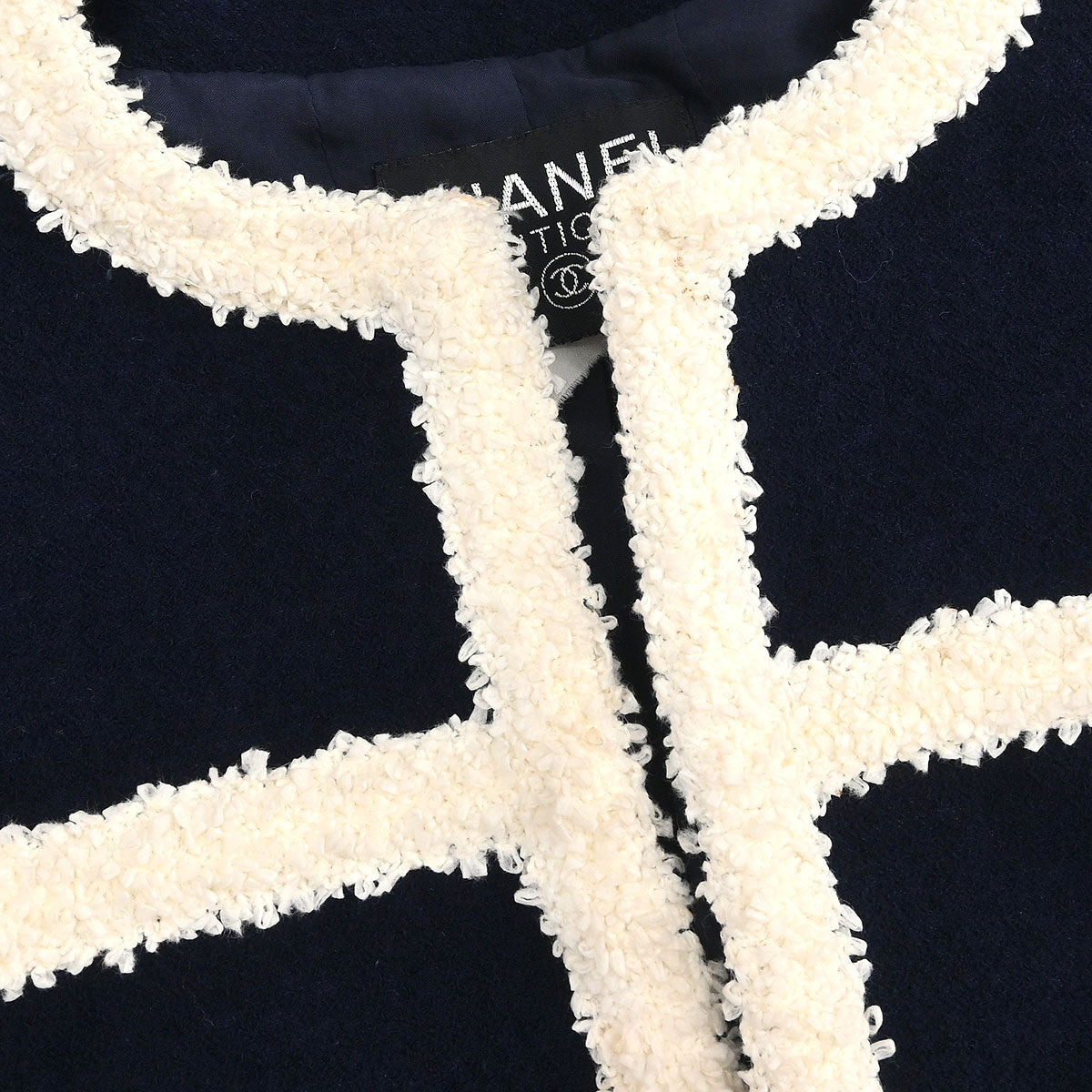Chanel Collarless Jacket Navy