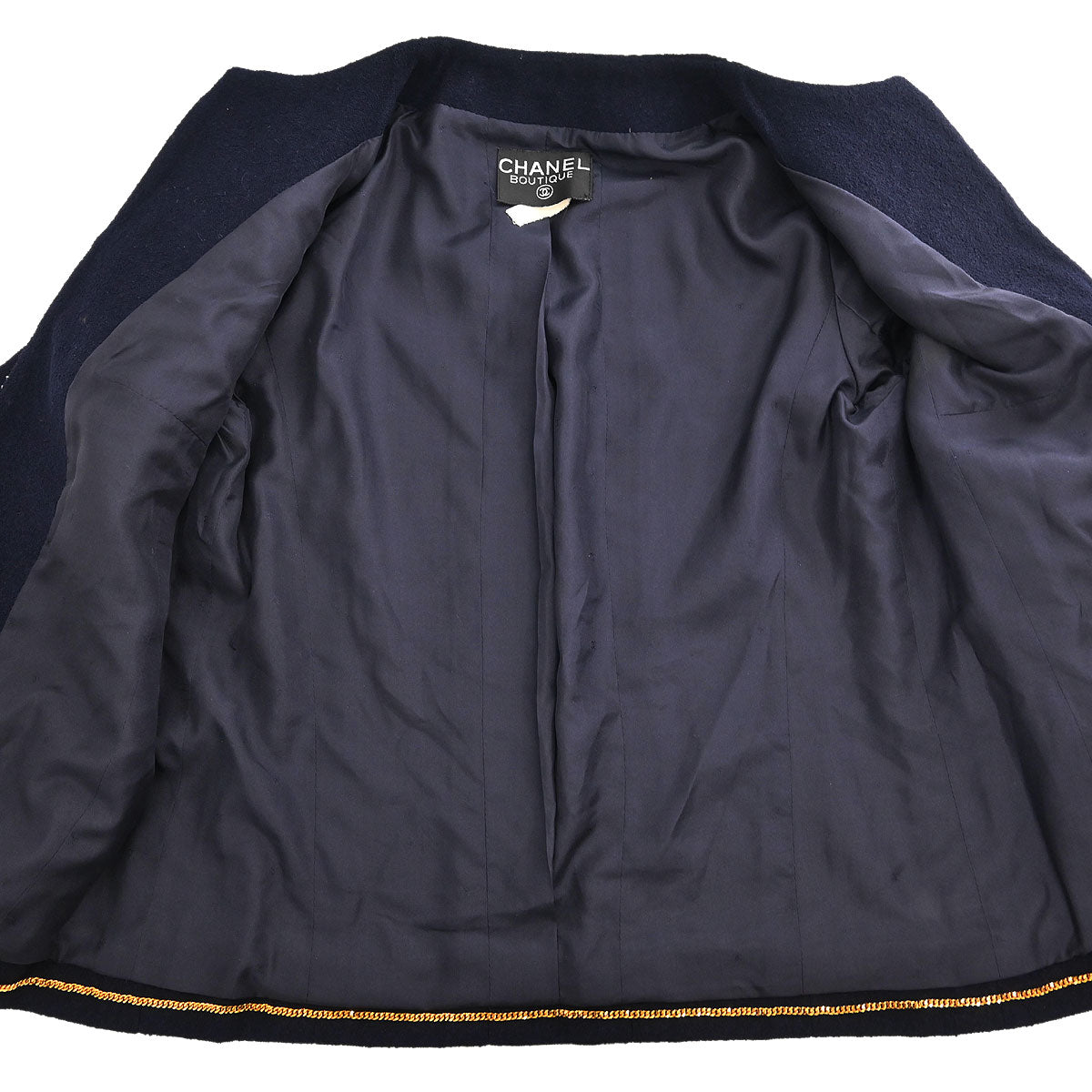 Chanel Collarless Jacket Navy
