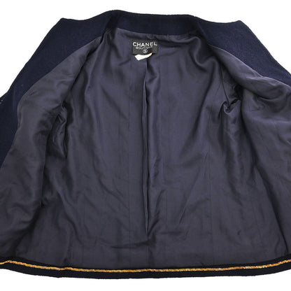 Chanel Collarless Jacket Navy