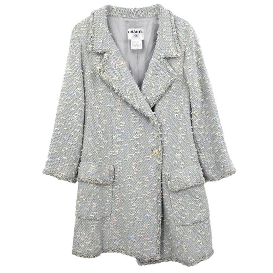 Chanel Double Breasted Jacket Light Blue #36