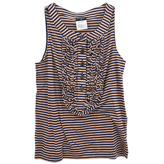 Chanel Sleeveless Tank Top Navy Pink #36