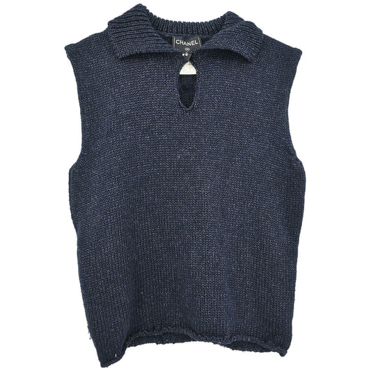 Chanel Sleeveless Top Navy #42