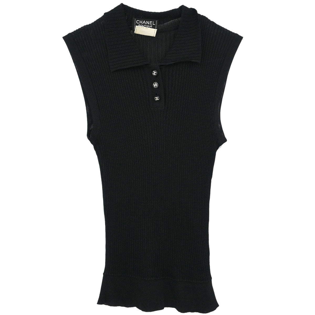 Chanel Sleeveless Tank Top Black #34