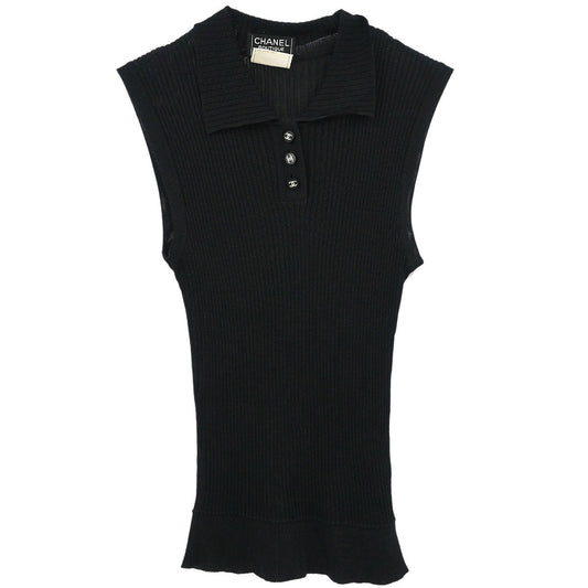 Chanel Sleeveless Tank Top Black #34