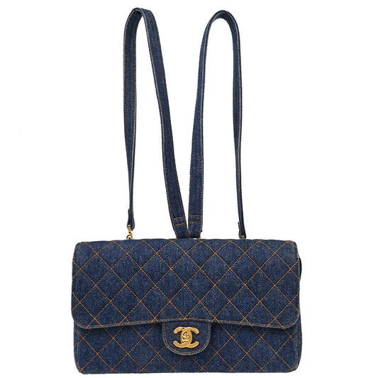 Chanel 1996-1997 Denim Blue Backpack