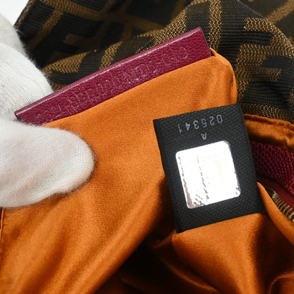 Fendi * Brown Zucca Lizard Baguette Handbag