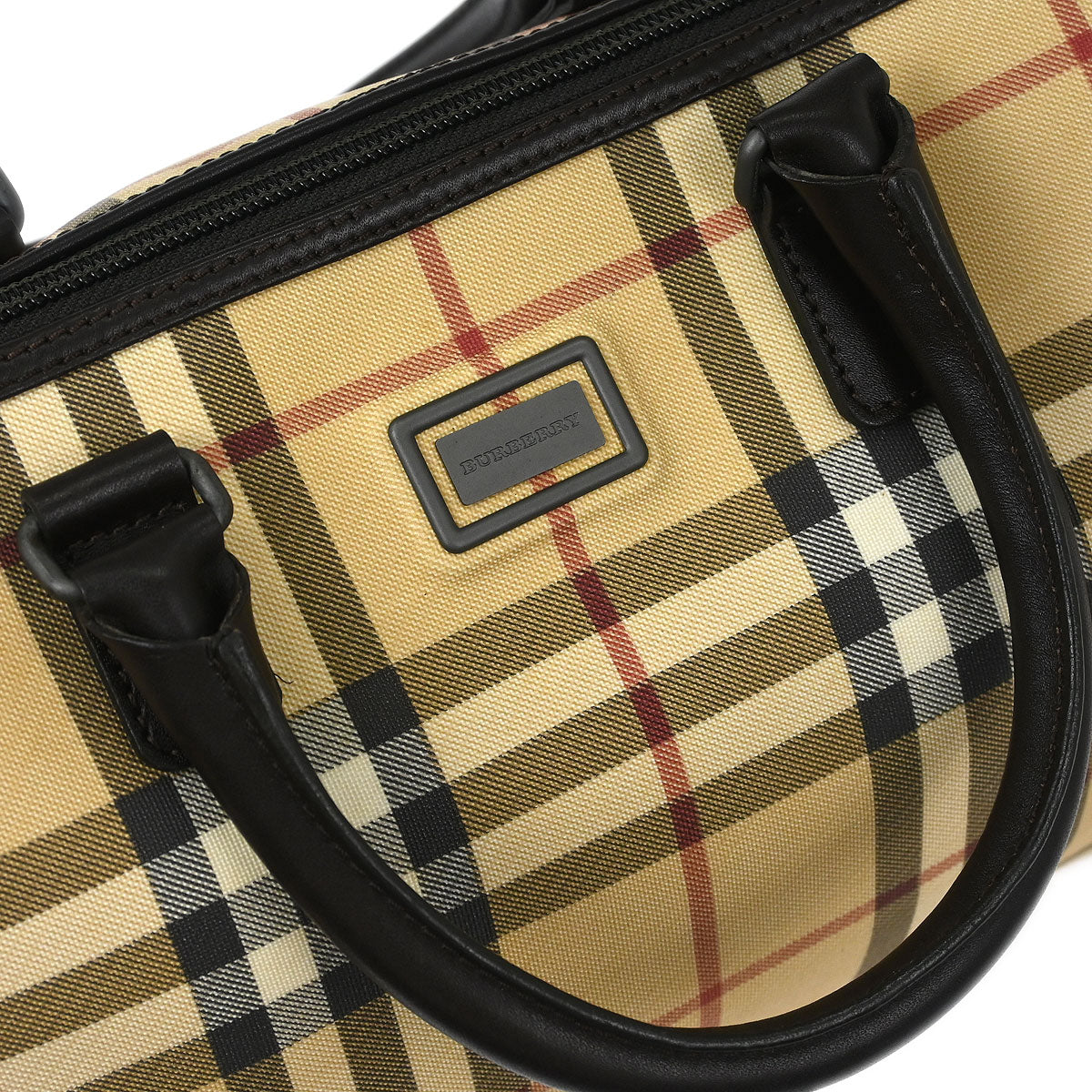 Burberry Beige PVC Burberry Check Handbag