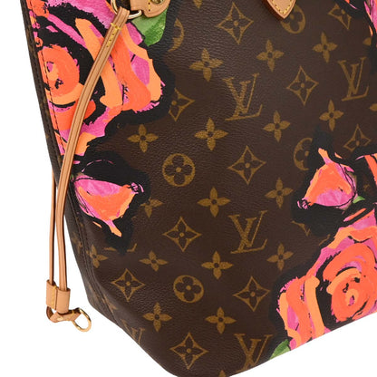 Louis Vuitton 2009 Monogram Rose Neverfull MM Shoulder Tote Bag M48613