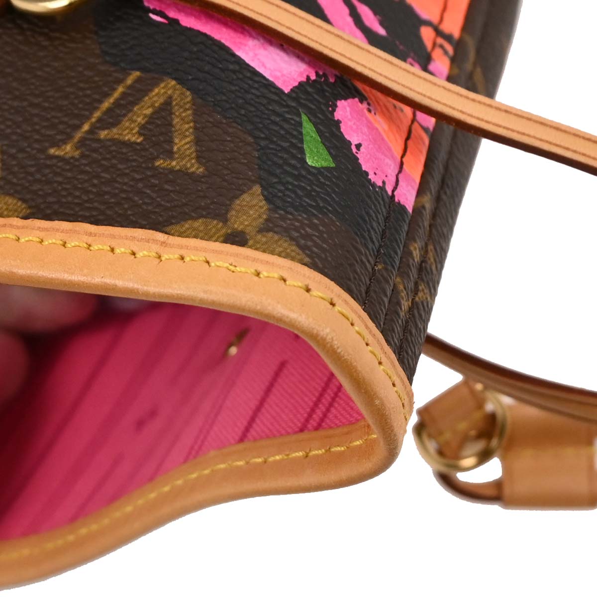 Louis Vuitton 2009 Monogram Rose Neverfull MM Shoulder Tote Bag M48613