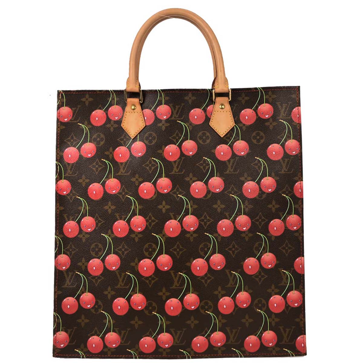 Louis Vuitton Monogram Cherry Sac Plat Tote Handbag M95010
