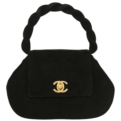 Chanel 1996-1997 Black Suede Handbag