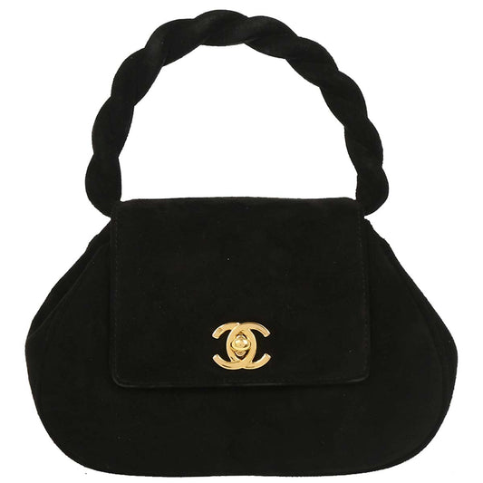 Chanel 1996-1997 Black Suede Handbag