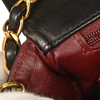 Chanel 1994-1996 Black Lambskin Small Diana Shoulder Bag