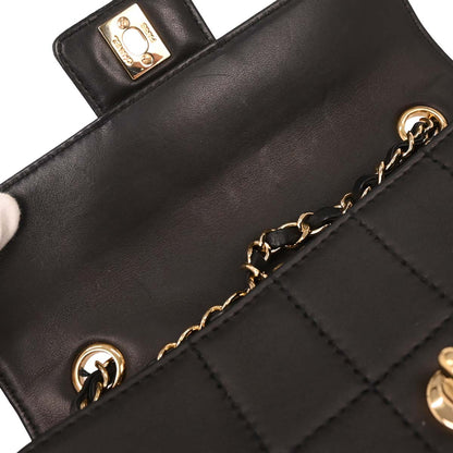 Chanel 2002-2003 Black Lambskin Choco Bar Shoulder Bag