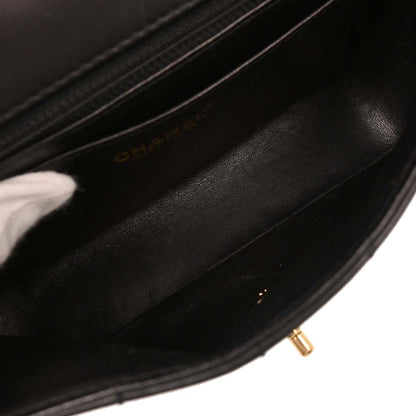 Chanel 2002-2003 Black Lambskin Choco Bar Shoulder Bag