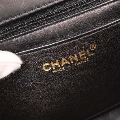 Chanel 2002-2003 Black Lambskin Choco Bar Shoulder Bag