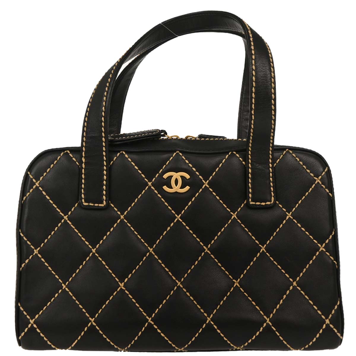 Chanel 2005-2006 Black Calfskin Wild Stitch Handbag