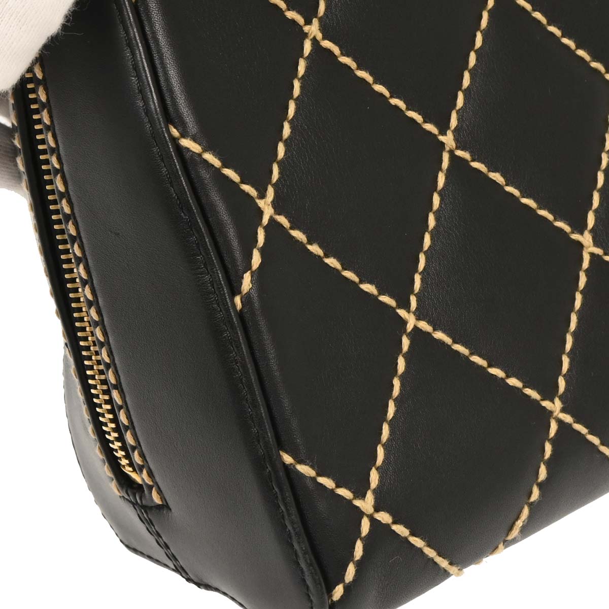Chanel 2005-2006 Black Calfskin Wild Stitch Handbag