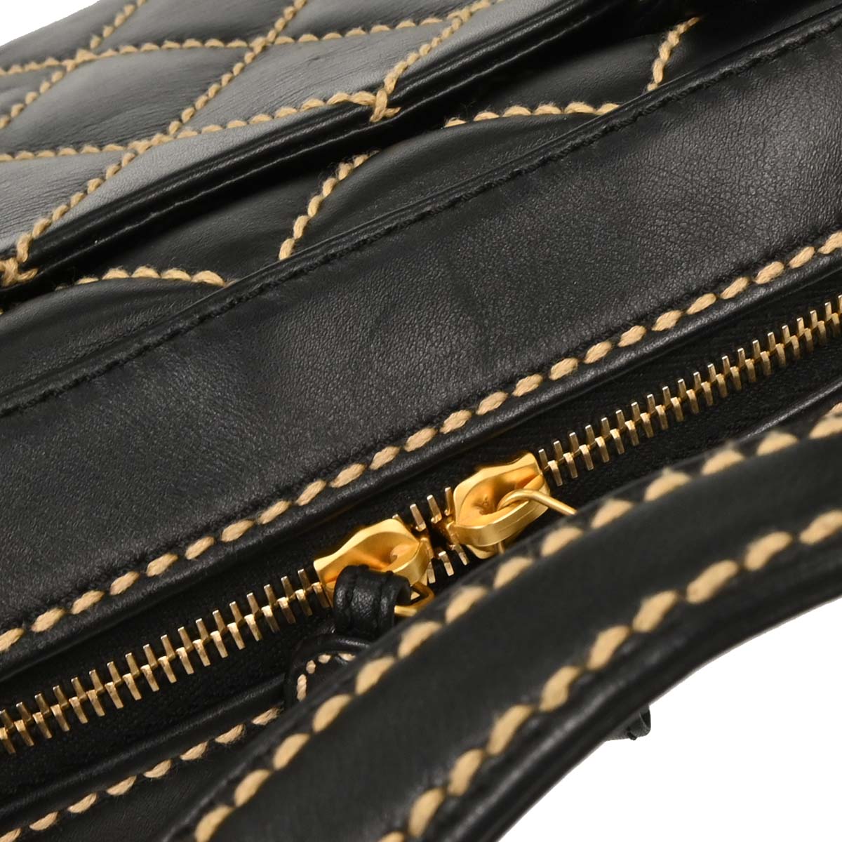 Chanel 2005-2006 Black Calfskin Wild Stitch Handbag