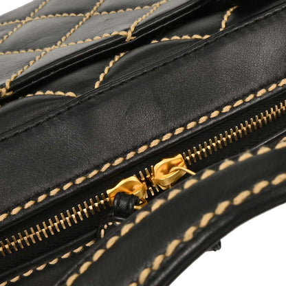 Chanel 2005-2006 Black Calfskin Wild Stitch Handbag