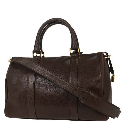 Chanel 1994-1996 Brown Caviar 2way Shoulder Handbag