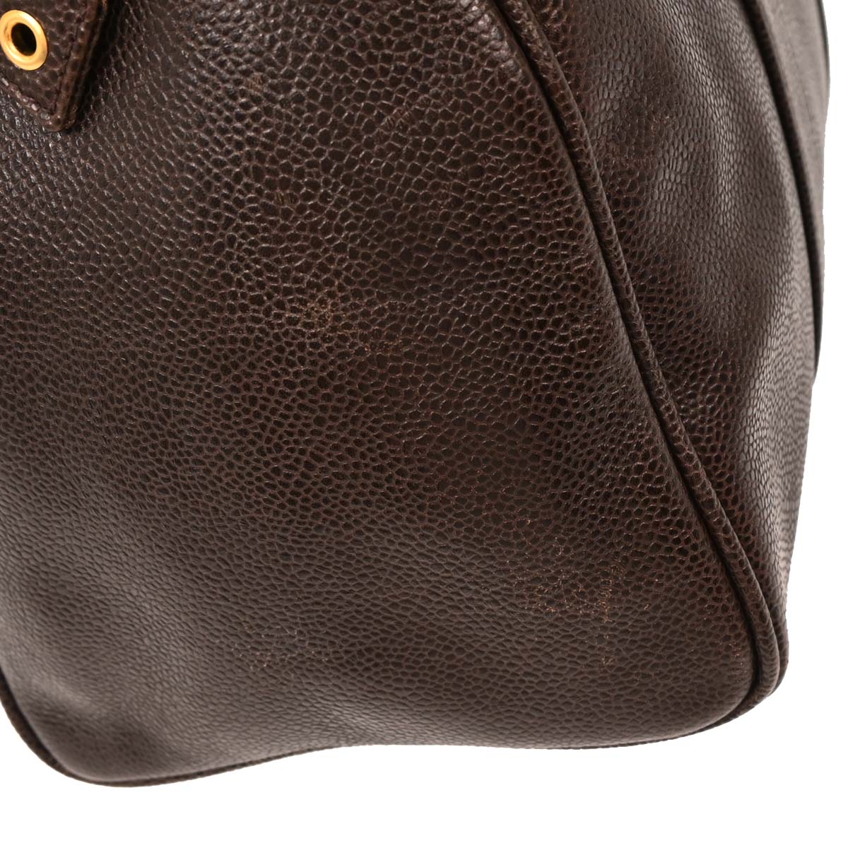 Chanel 1994-1996 Brown Caviar 2way Shoulder Handbag