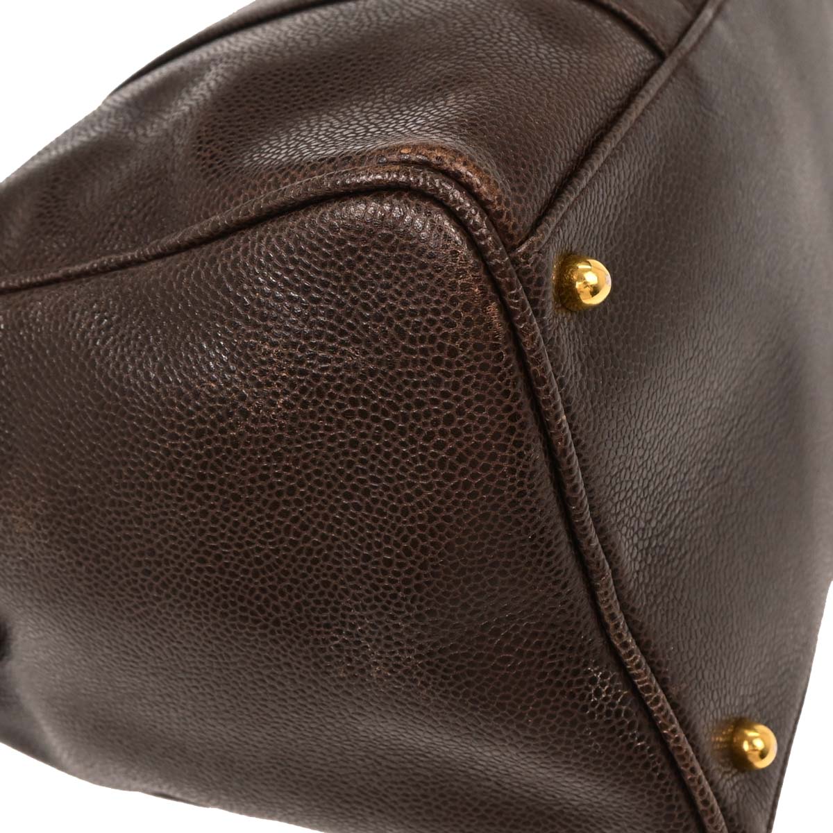 Chanel 1994-1996 Brown Caviar 2way Shoulder Handbag