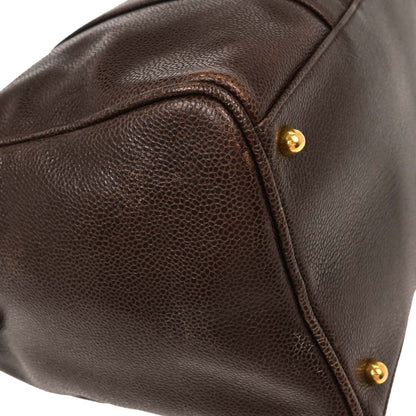 Chanel 1994-1996 Brown Caviar 2way Shoulder Handbag