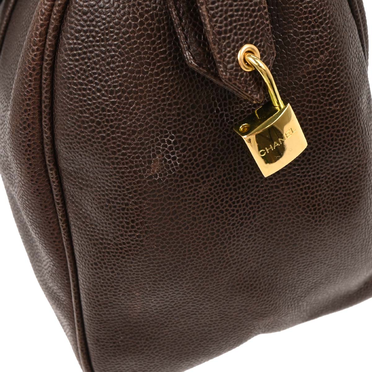 Chanel 1994-1996 Brown Caviar 2way Shoulder Handbag