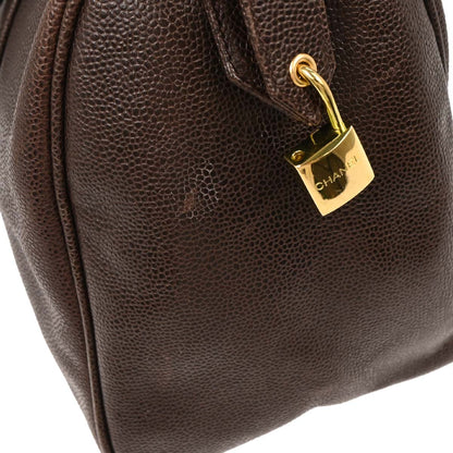 Chanel 1994-1996 Brown Caviar 2way Shoulder Handbag