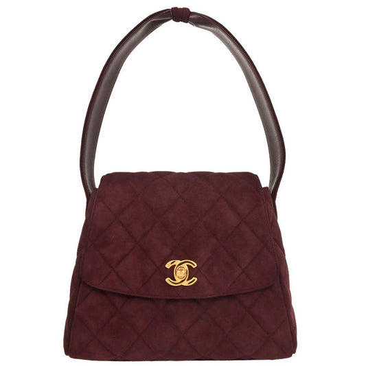 Chanel 1996-1997 Bordeaux Suede Handbag